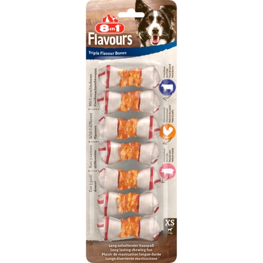 Friandises pour Chien Adulte Petit <5kg- Porc Volaille Bœuf 8IN1