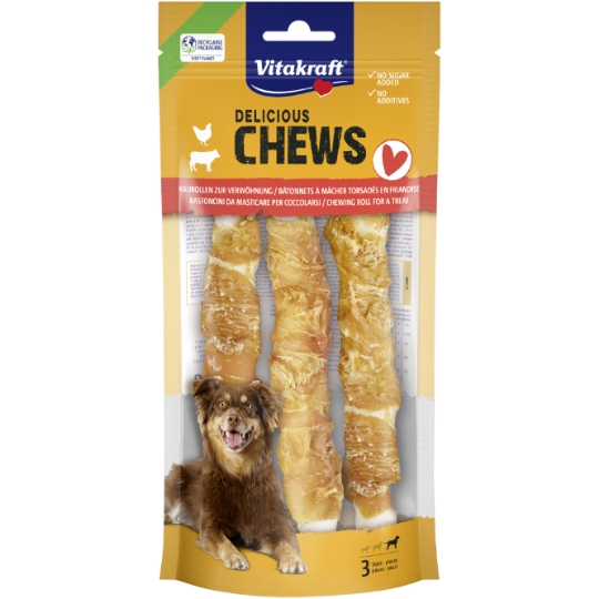 Friandises Sticks pour Chien Grand Volaille et Boeuf Délicious Chews VITAKRAFT