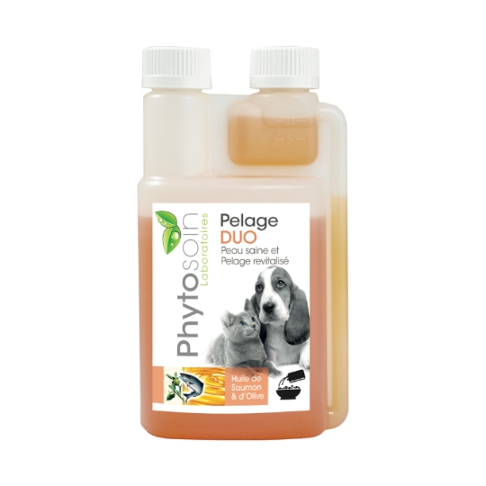 Aliment pour chien Duo huile de saumon et olive spécial pelage chien et chat PHYTOSOIN