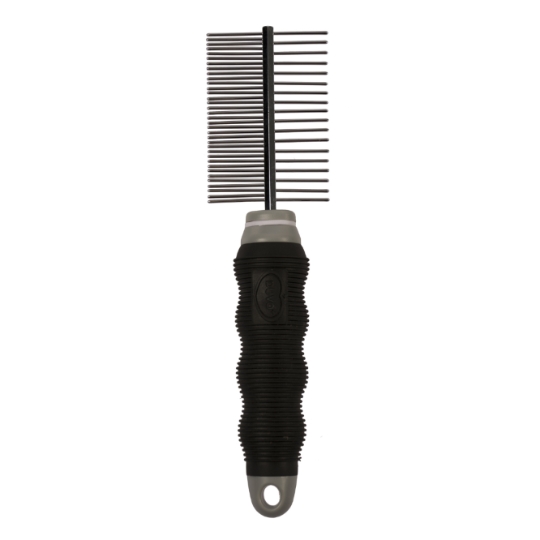 Duo Peigne Démêlant 35+18 Dents 35+18 pins noir/gris DUVO+