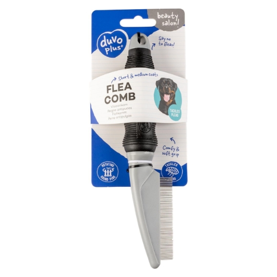 Peigne Antipuces 68 Dents 68 pins Noir et Gris DUVOPLUS