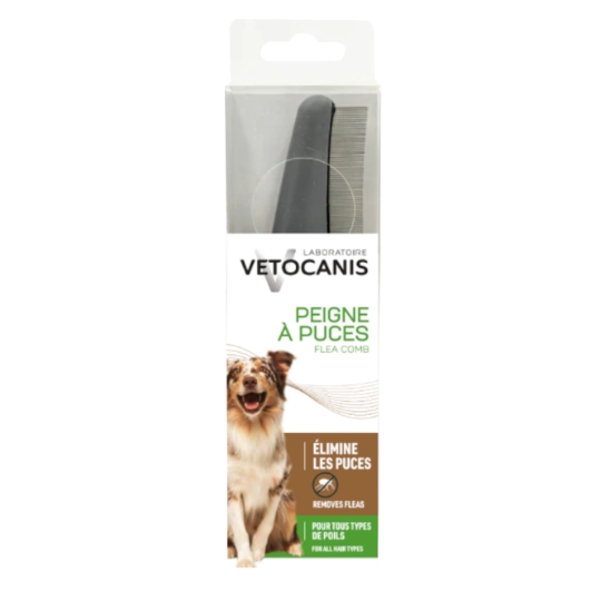 Peigne à Puces pour Chiens pour Tous Types de Poils VETOCANIS