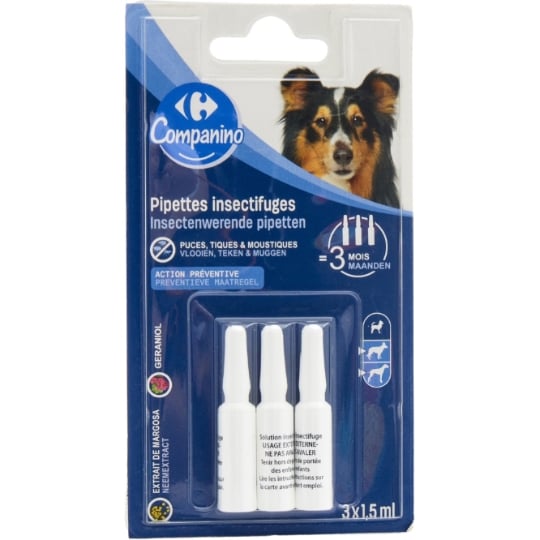 Antiparasitaire Pipette Pour Chien Moyen Grand CARREFOUR COMPANINO
