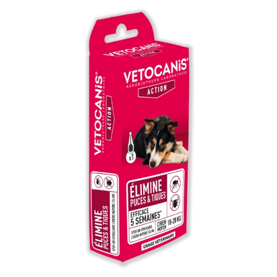 Antiparasitaire Pipette Pour Chien Moyen 10-20kg VETOCANIS
