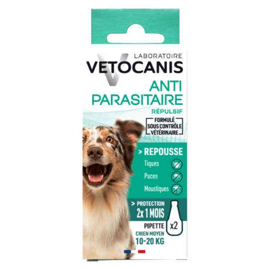 Antiparasitaire Pipette pour Chien Moyen 10-20kg VETOCANIS
