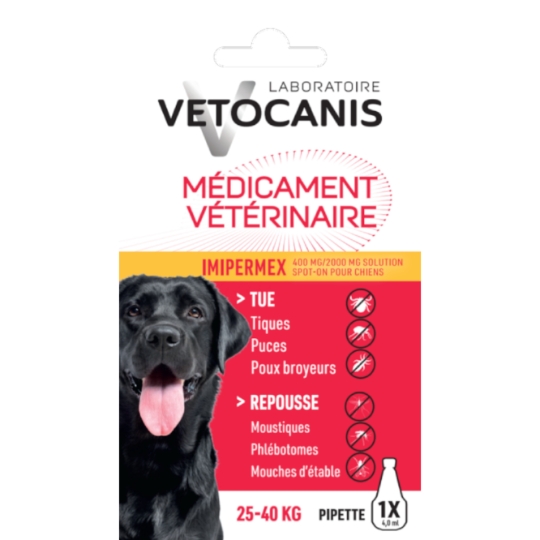 Antiparasitaire Pipette pour Chien Grand 25-40kg VETOCANIS