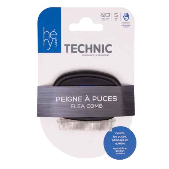 Peigne à Puces Technic Ergonomic & Resistant Taille S Chien et Chat HERY LABO
