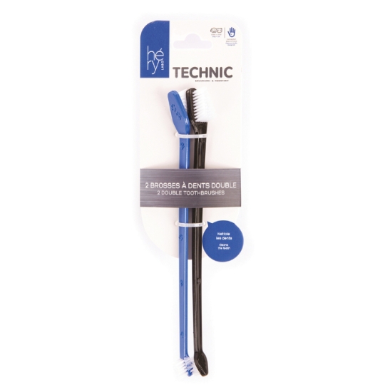 Brosse à Dents pour Animal Double Ergonomique Chien et Chat HERY LABO