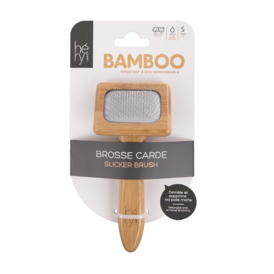 Brosse Carde Bamboo Chien et Chat Taille S HERY LABO
