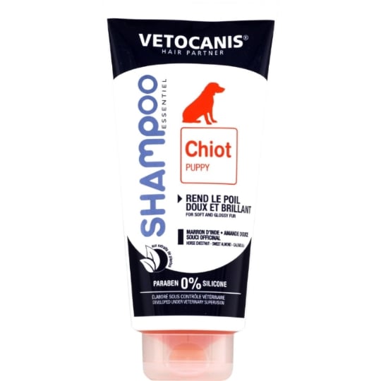 Shampoing Pour Chiot Doux Et Brillant Marron D'Inde Amande Douce Sans Paraben Sans Silicone VETOCANIS