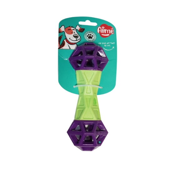 Jouet pour Chien Haltère Violet et Vert AIME