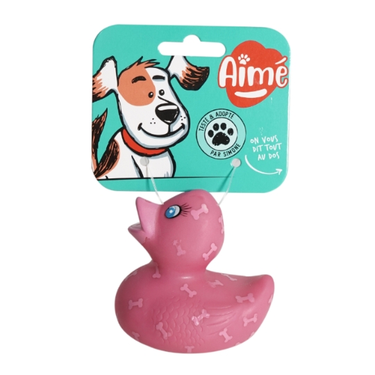 Jouet pour Chien Canard en Latex Rose AIME