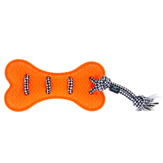 Os de Dentition Orange avec Corde pour Chien FIDELAMI