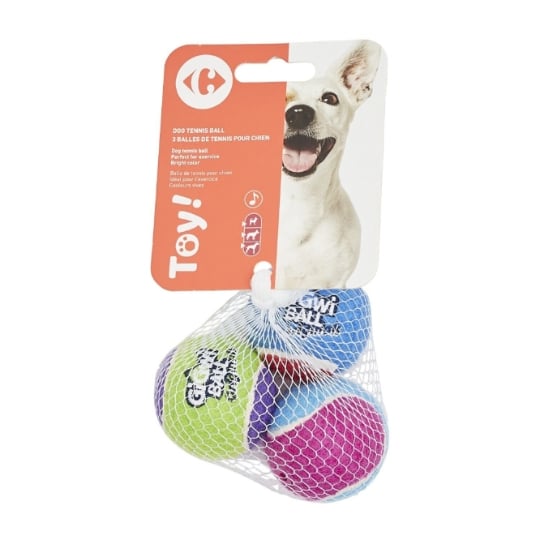 Balle Pour Chien Tennis Couleurs Vives CARREFOUR