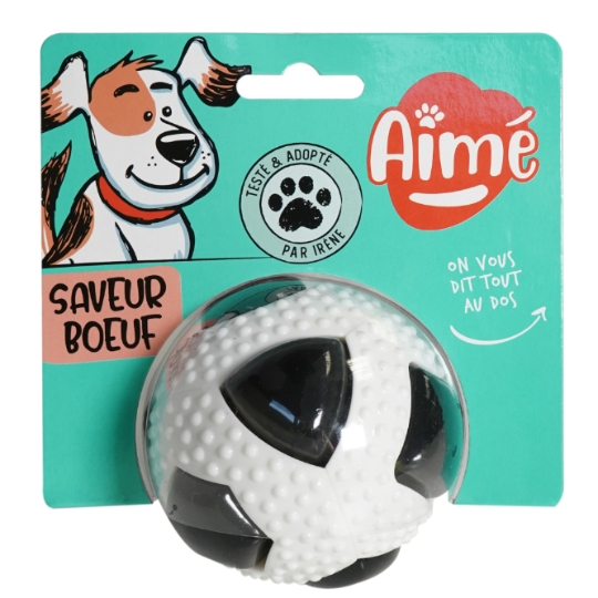 Jouet pour Chien Balle Saveur Boeuf AIME