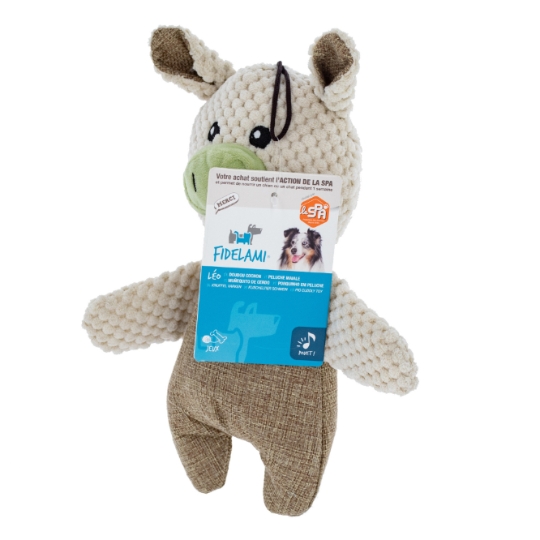 Léo Doudou Cochon Jouet Sonore pour Chien FIDELAMI
