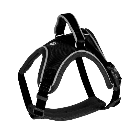 Harnais pour Chiens en Nylon 80-100cm / 25mm Noir DUVO+
