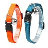 Collier pour Chats Uni 3 en Nylon 18-30cm / 10mm Bleu/Rose DUVOPLUS
