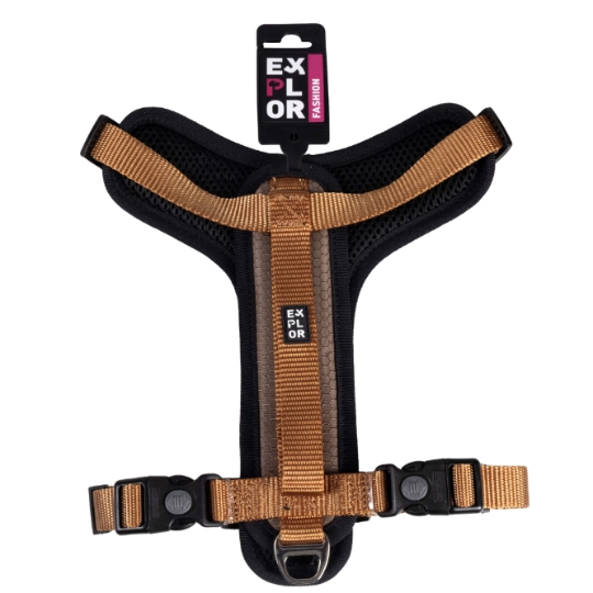 Harnais pour Chien Fashion Noir et Cuivré DUVOPLUS