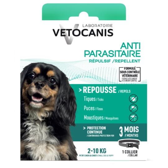 Collier Pour Chien Petit <10kg Répulsif Margosa Lavandin VETOCANIS