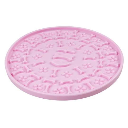 Tapis à Lécher Rond Rose en Silicone 15x15x1cm DUVOPLUS