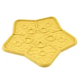 Tapis à Lécher Etoile Jaune en Silicone 19x17.5x1cm DUVOPLUS
