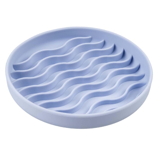 Gamelle Bol Anti-glouton Rond Violet en Silicone 19.5x19.5x3.5cm DUVOPLUS