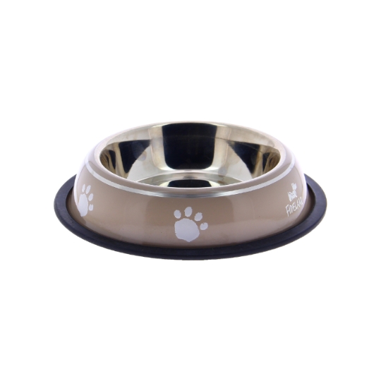 Gamelle en Inox Anti-Dérapante 18x5cm Beige FIDELAMI