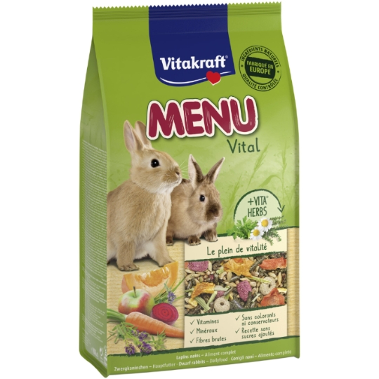 Aliment Pour Lapin Nain Sans Sucre Ajouté Menu Vital VITAKRAFT