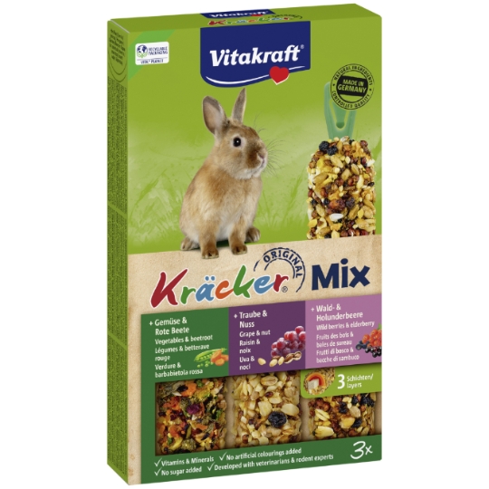 Friandise Baguette Pour Lapin Nain Trio Mix Céréales Fruits Et Légumes Krackers VITAKRAFT