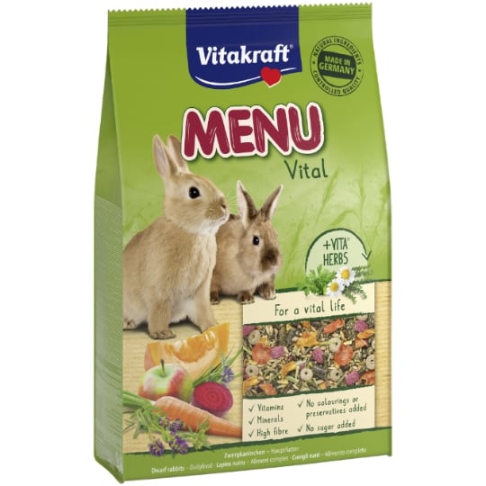 Aliment Complet Pour Lapins Nains Sans Sucre Ajouté Vita Herbs Menu Vital VITAKRAFT