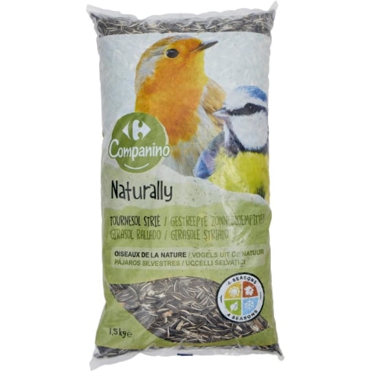 Aliment Graines De Tournesol Striées Pour Oiseaux De La Nature CARREFOUR COMPANINO