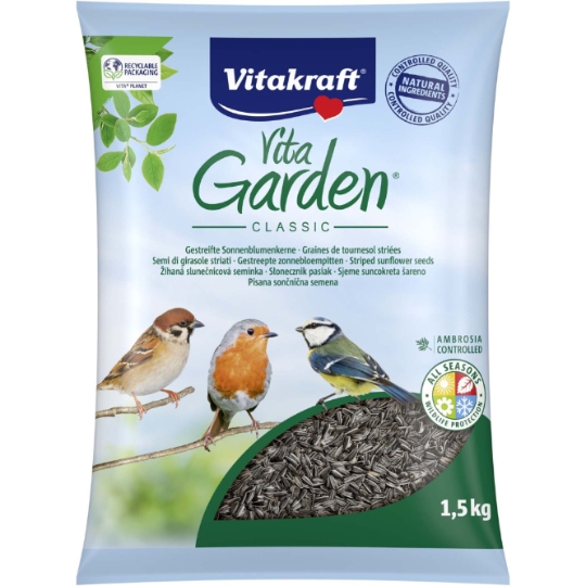 Aliment Graines De Tournesol Striées Pour Oiseaux Toutes Saisons Vita Garden Classic VITAKRAFT