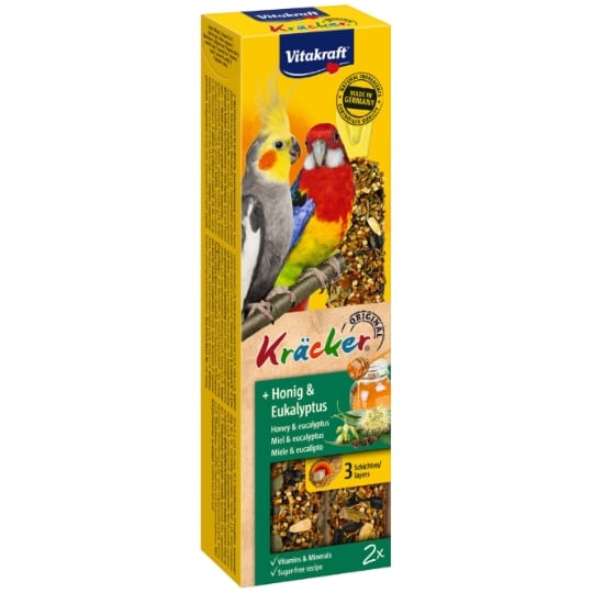 Friandises Sticks pour Grandes Perruches Miel Eucalyptus Kracker Original VITAKRAFT