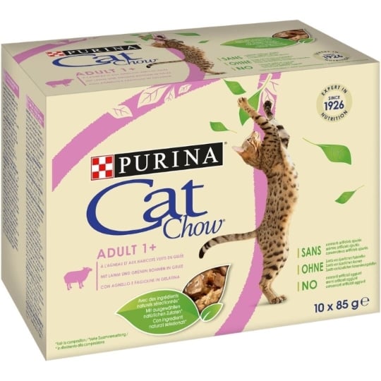 Pâtée Purina Cat Chow Adult Agneau Et Haricots Verts 10 X 85 G CAT CHOW