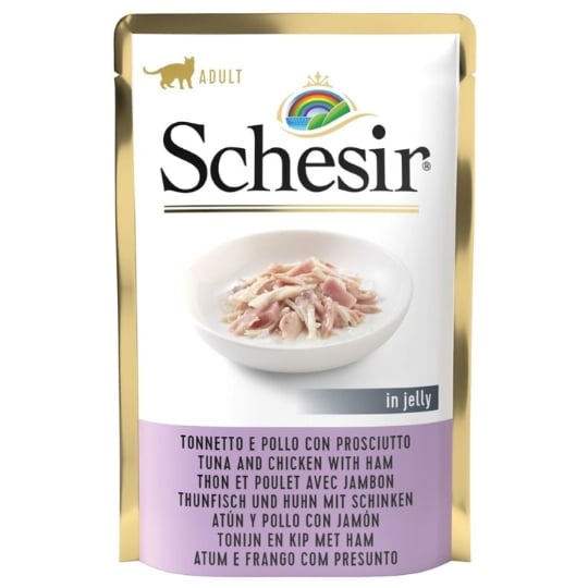 Schesir Chat Filets En Gelée Sachet 85 G - Thon Poulet Jambon SCHESIR