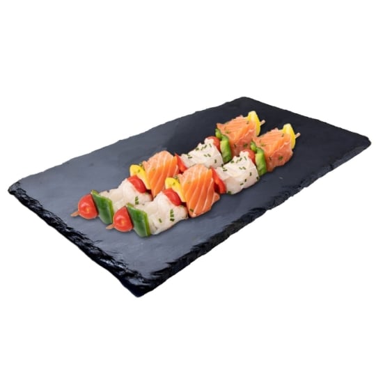 Brochettes de saumon et cabillaud marinées provençale