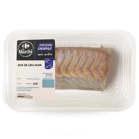 Dos de lieu noir  sans arêtes MSC  CARREFOUR LE MARCHE
