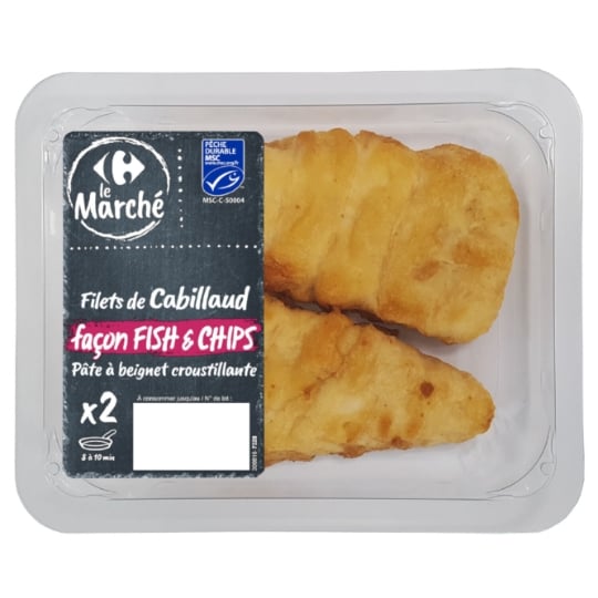 Filets de cabillaud panés façon fish & chips CARREFOUR LE MARCHE