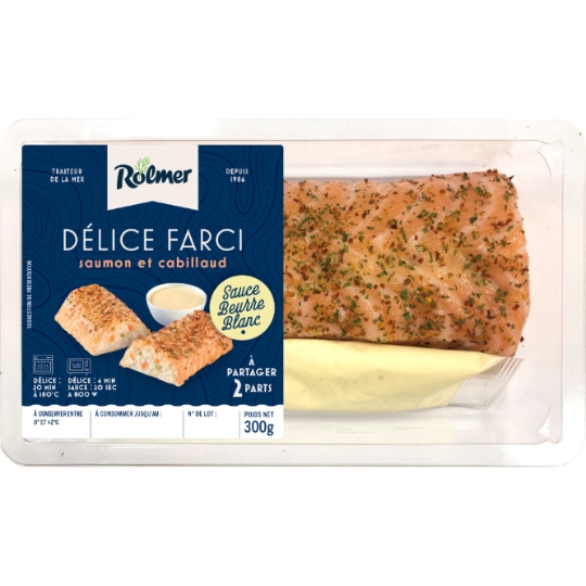 Délice Farci Saumon Cabillaud Sauce Beurre Blanc ROLMER
