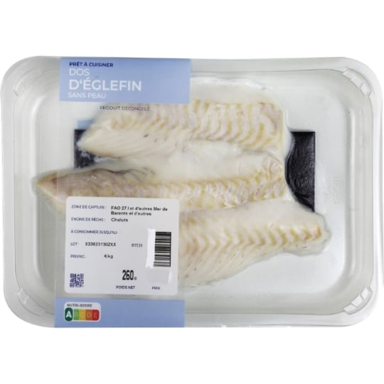 Dos d'Eglefin sans peau
