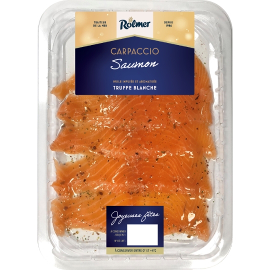 Carpaccio de Saumon Mariné à l'Huile Infusée et Aromatisée à la Truffe Blanche ROLMER