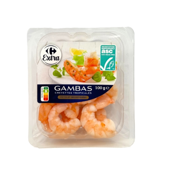 Gambas Décortiquées Cuites ASC CARREFOUR EXTRA