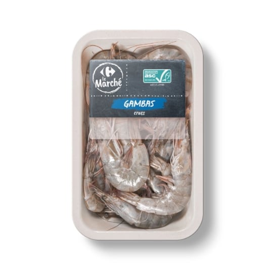 Gambas crues ASC  CARREFOUR LE MARCHE