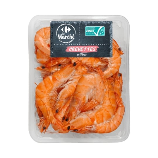 Crevettes Entière Cuites 20/30 ASC CARREFOUR LE MARCHE
