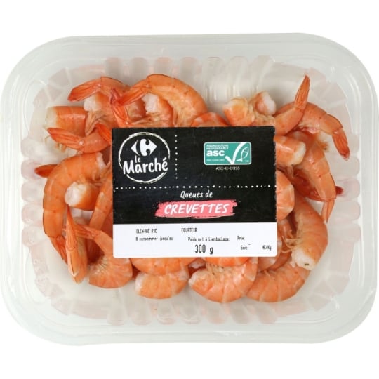 Queues de crevettes ASC  CARREFOUR LE MARCHE
