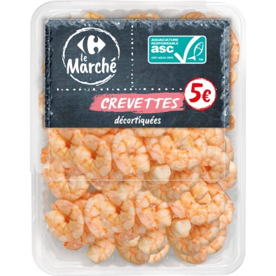 Crevettes Décortiquées ASC CARREFOUR LE MARCHE