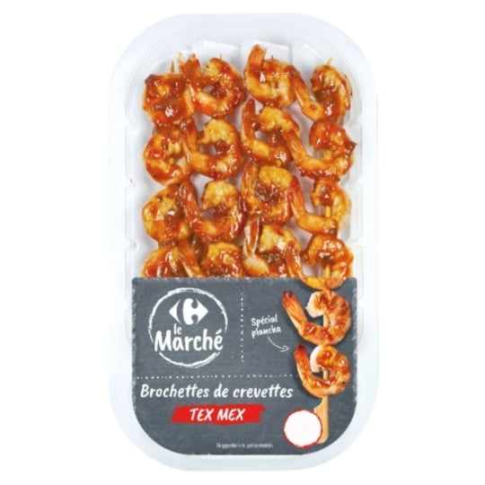 Brochettes crevettes Tex Mex CARREFOUR LE MARCHE