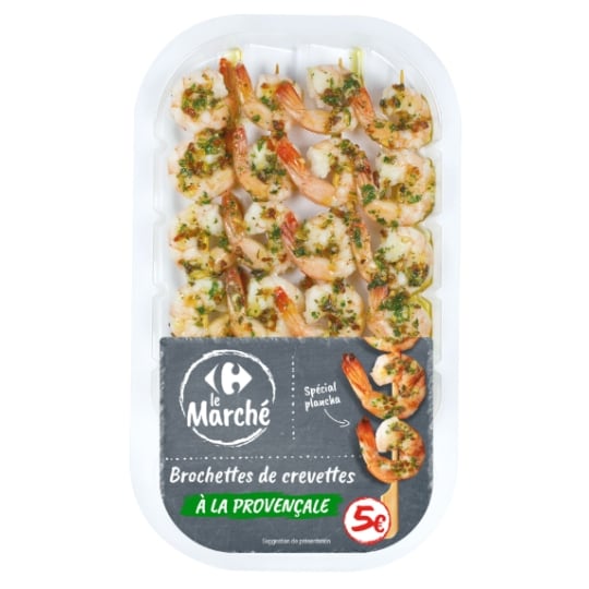 Brochettes crevettes sauce provençale CARREFOUR LE MARCHE
