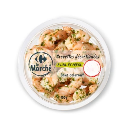 Crevettes décortiquées à l'ail et persil CARREFOUR LE MARCHE